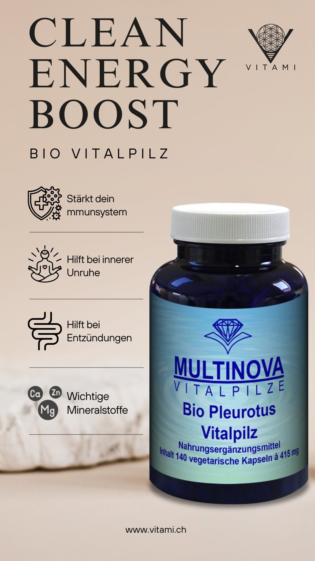 Pleurotus orgánico: naturalmente saludable y lleno de energía.